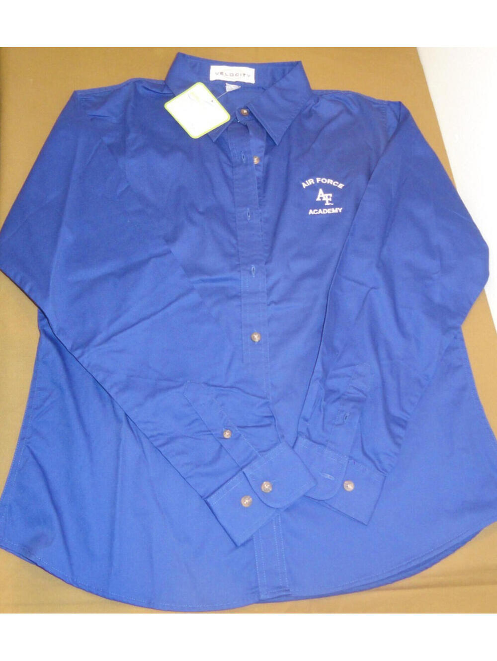 NEW AIR FORCE ACADEMY USAFA STAFF EMBROIDERED LONG SLEEVE BLUE SHIRT LARGE